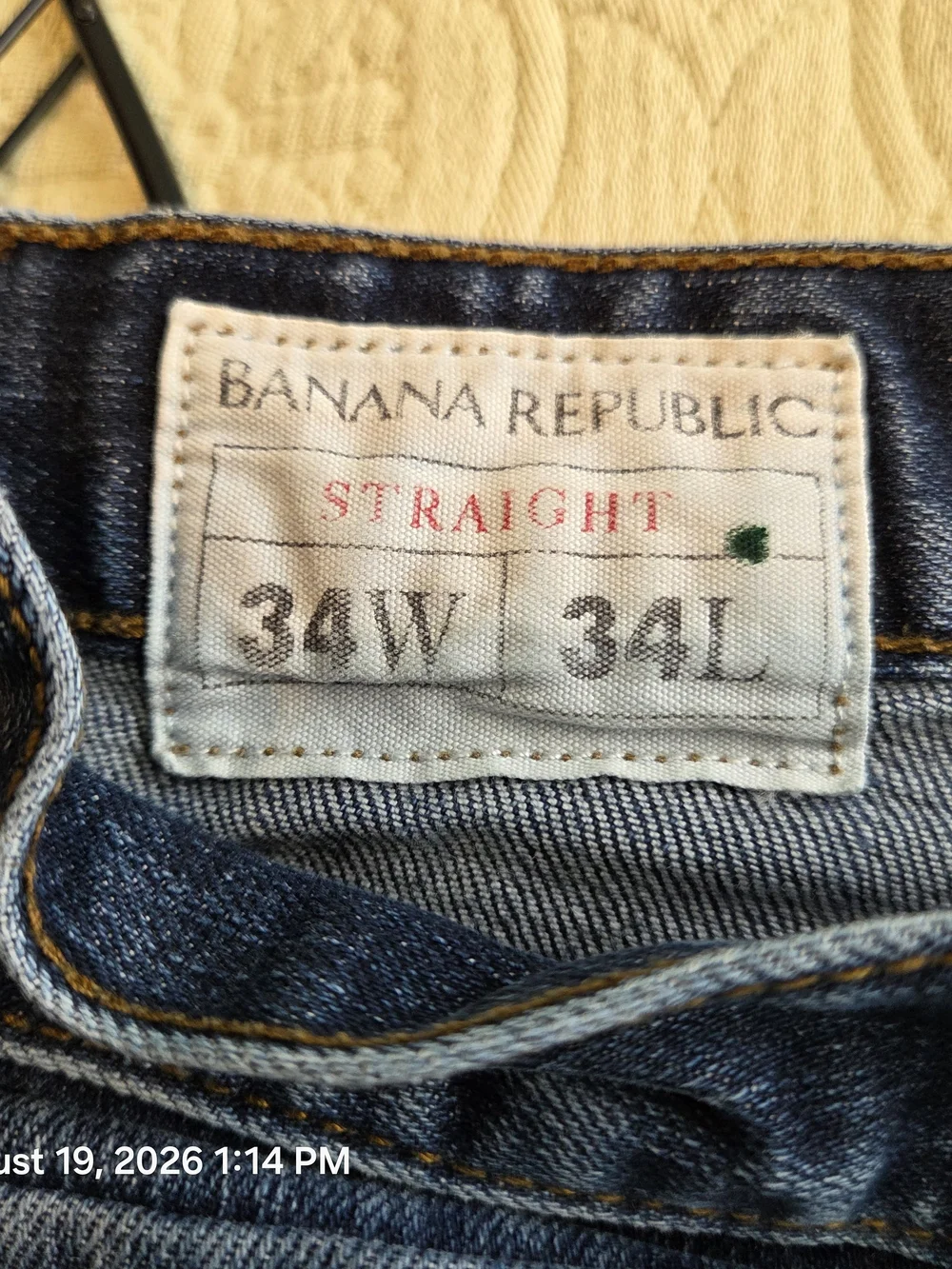 Banana Republic Mens Dark Blue Classic Straight Jeans